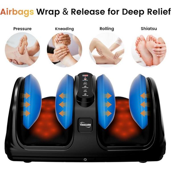 TISSCARE Shiatsu Foot Massager with Heat, Air Compression and Deep Kneading Massage #5
