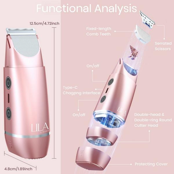 LILA by Akunbem 2-in-1 USB Rechargeable Women's Bikini Trimmer and Facial Shaver #6
