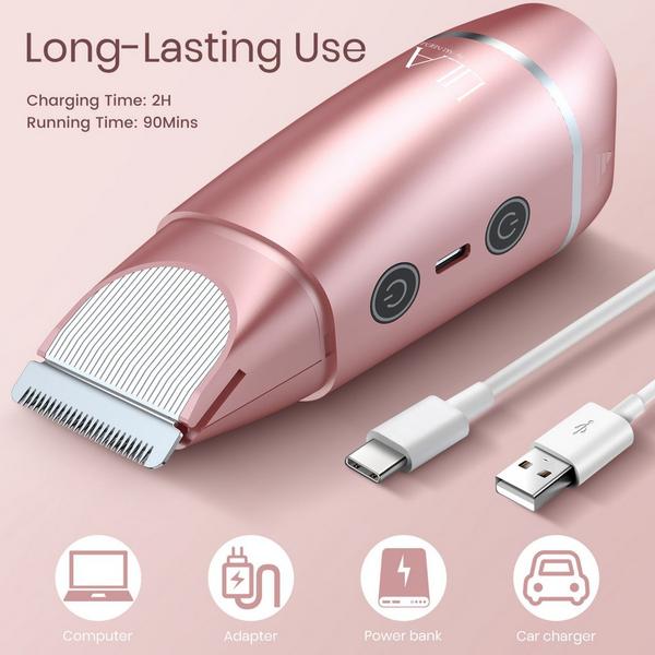 LILA by Akunbem 2-in-1 USB Rechargeable Women's Bikini Trimmer and Facial Shaver #7