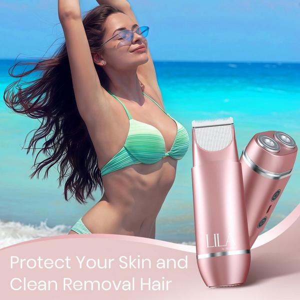LILA by Akunbem 2-in-1 USB Rechargeable Women's Bikini Trimmer and Facial Shaver #8
