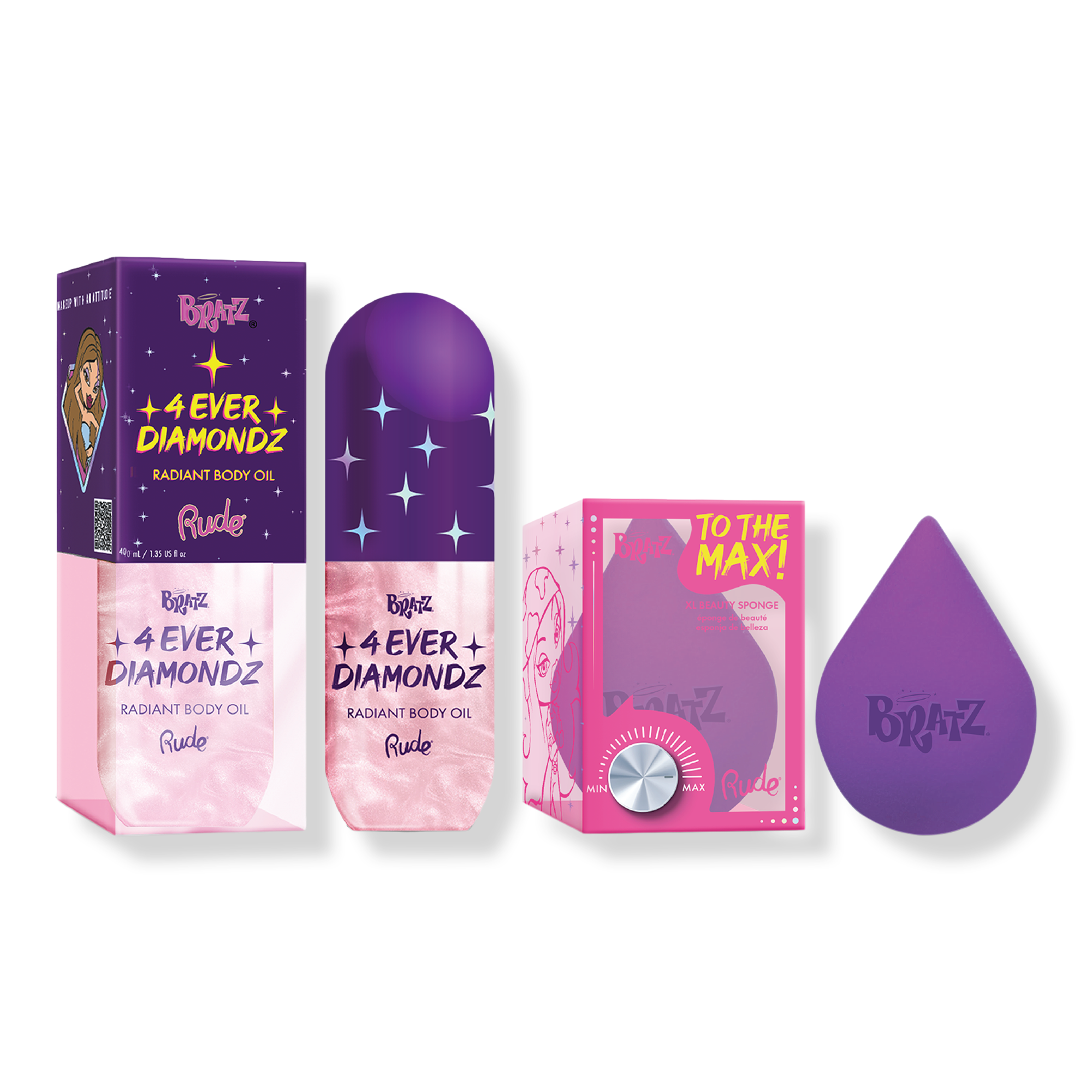 Rude Bratz 4 Ever Diamondz Radiant Body Oil - Gold Set #1