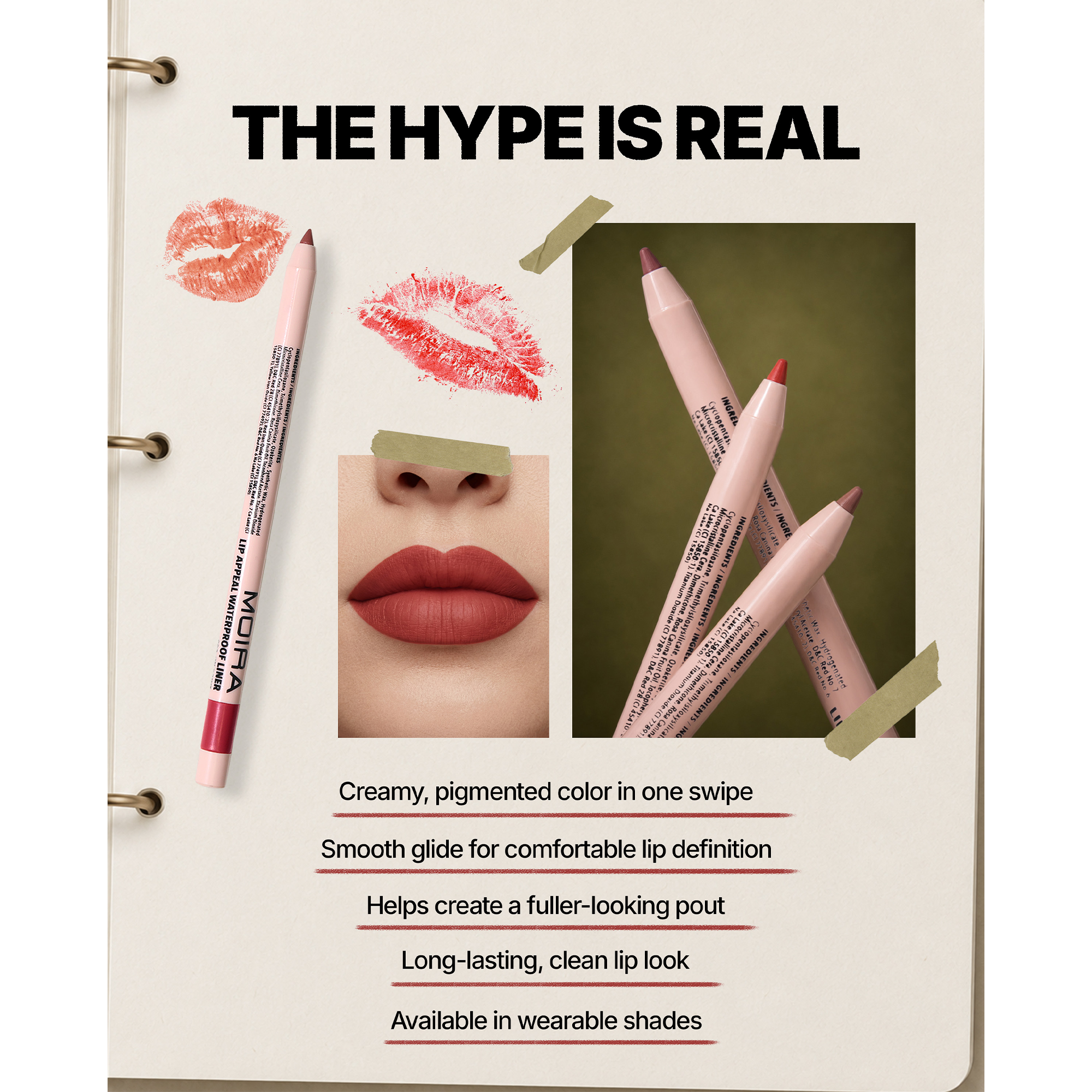 Набор водостойких карандашей для губ Moira Cosmetics Lip Appeal — фото 7