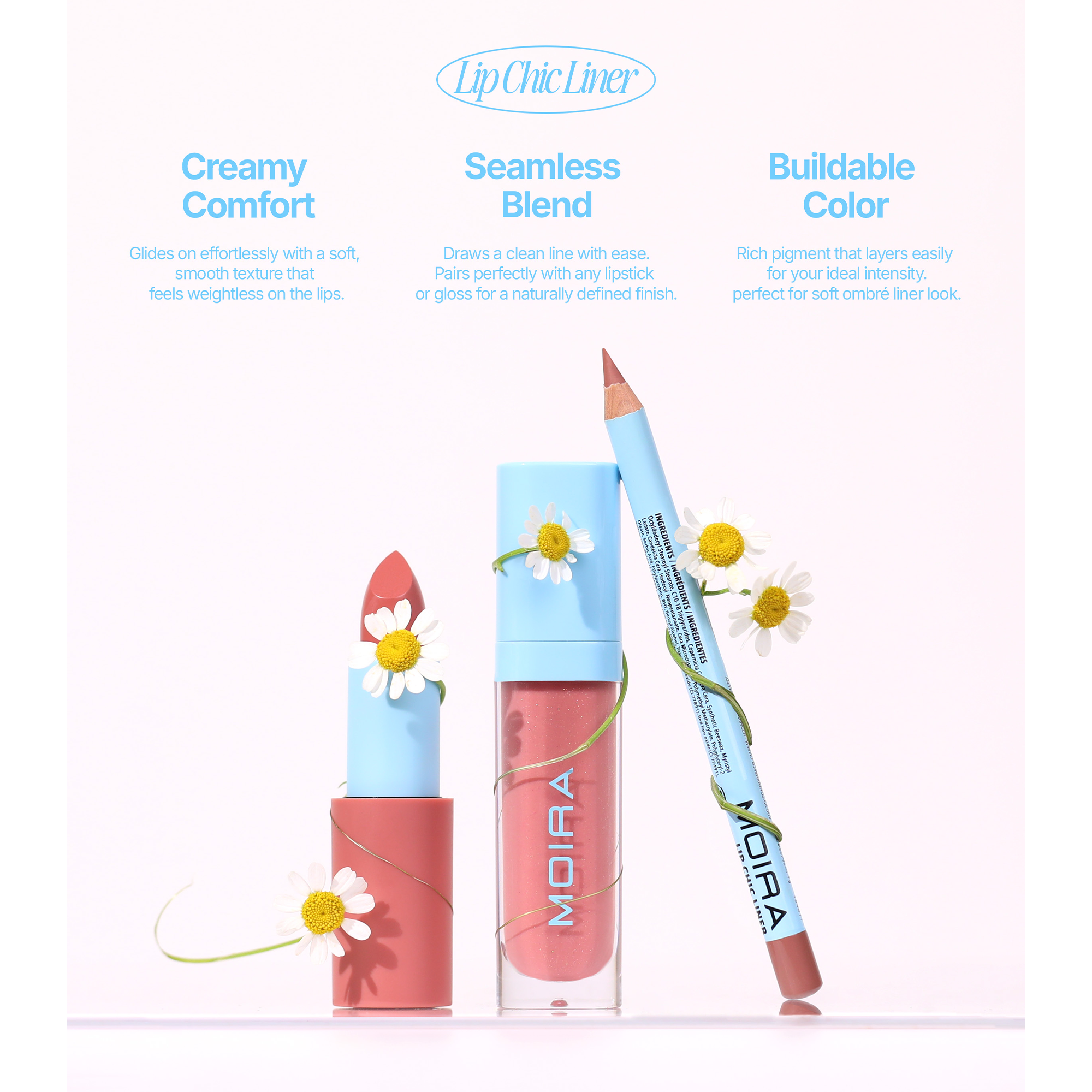 Набор для губ Moira Cosmetics Cool Brown Lip Kit — фото 7
