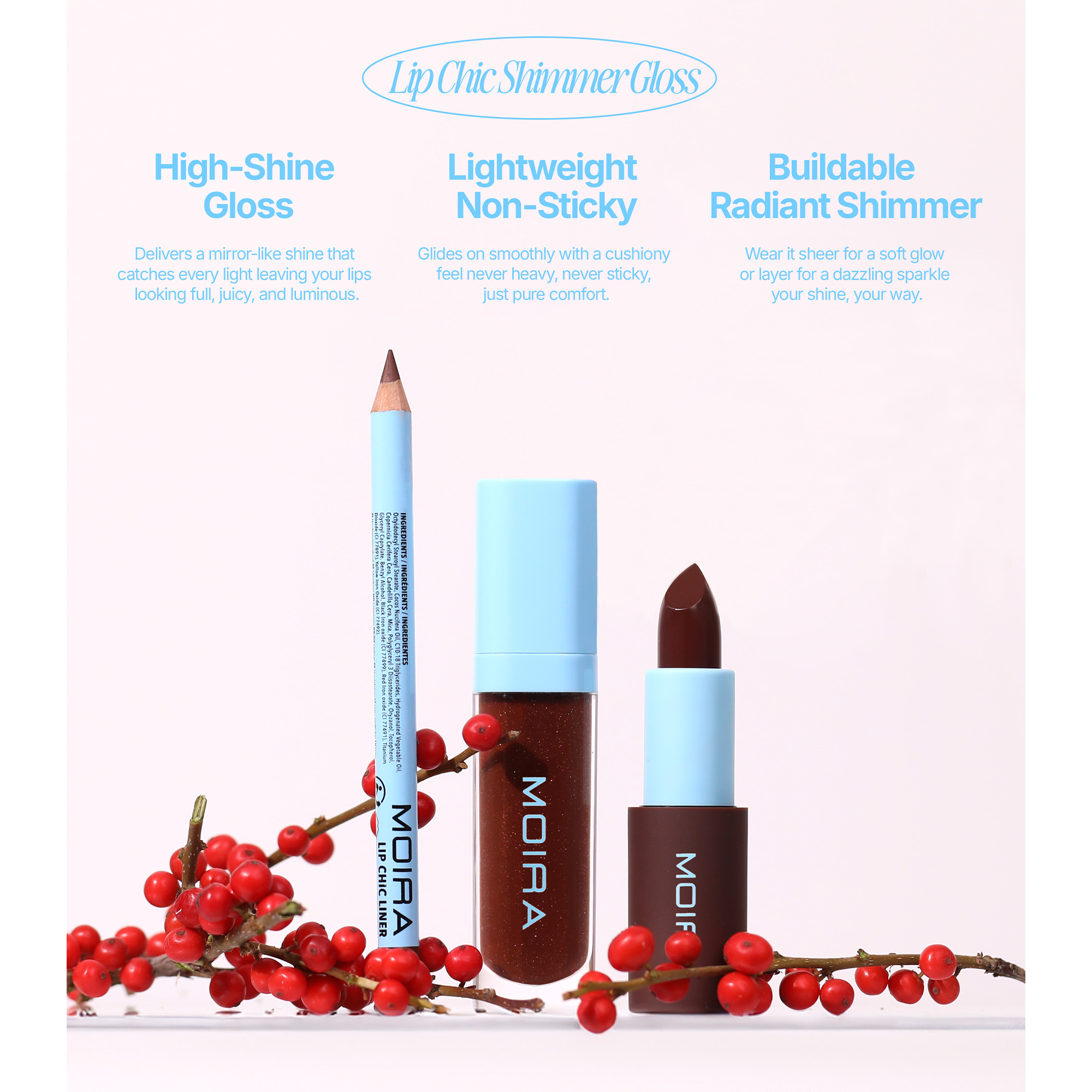Набор для губ Moira Cosmetics Cool Brown Lip Kit — фото 8