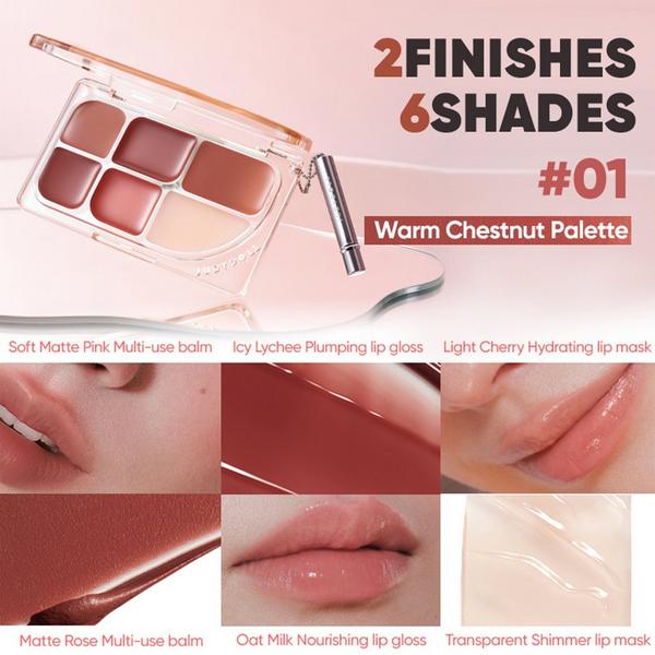 JudyDoll 6-Color Multi-Use Lip Palette #7