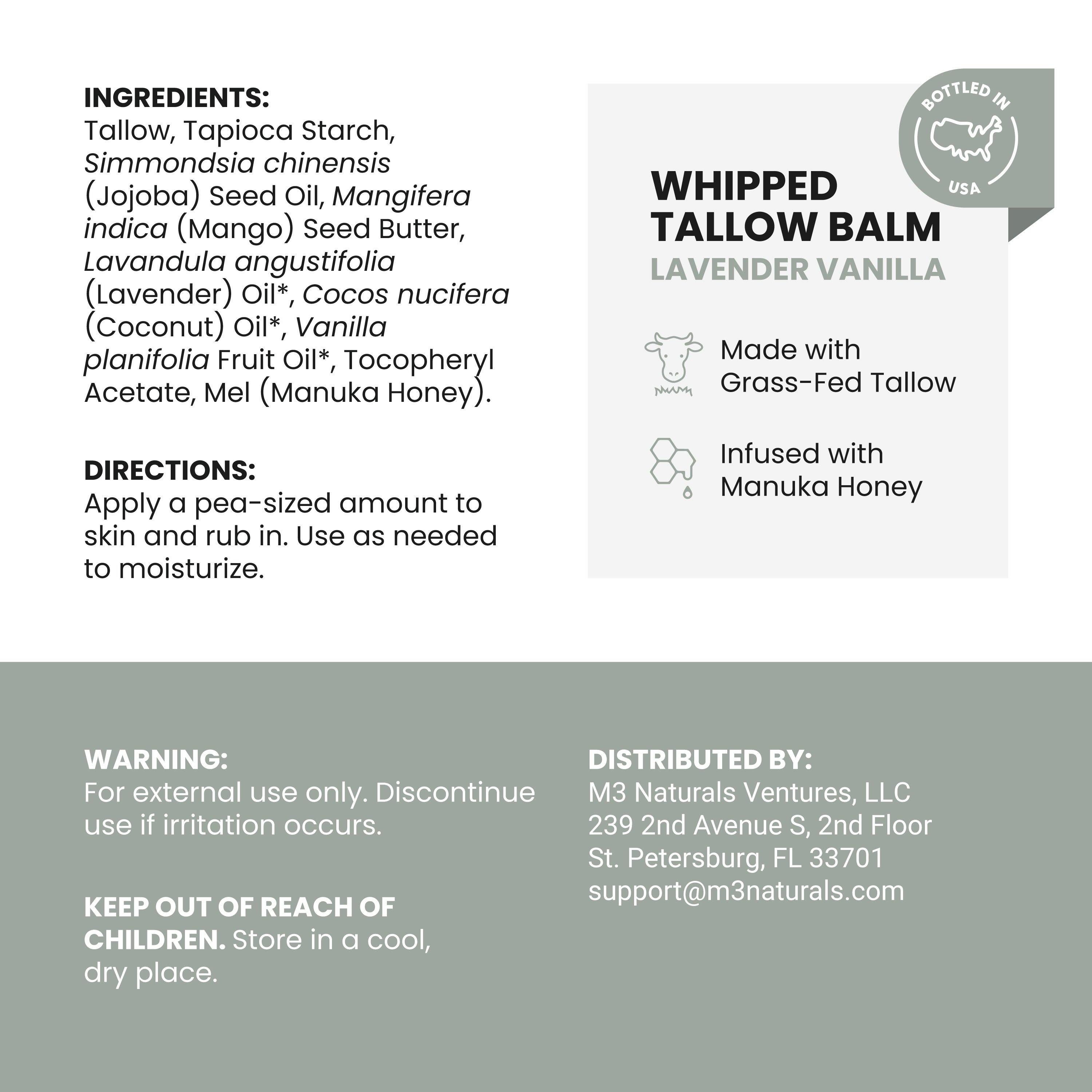 M3 Grass-Fed Whipped Beef Tallow Balm — фото 2