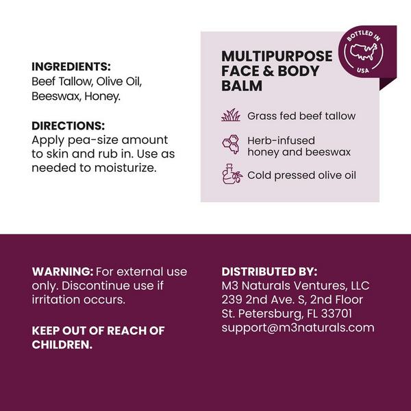 M3 Unscented Beef Tallow Balm + Body Gua Sha Set #2