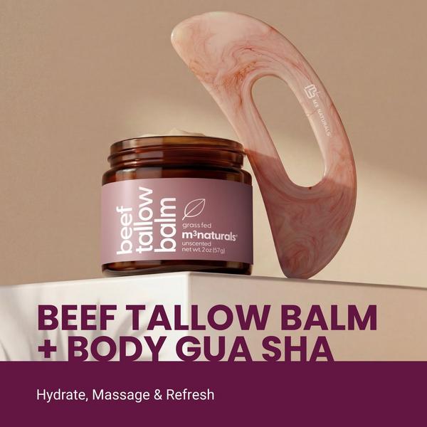 M3 Unscented Beef Tallow Balm + Body Gua Sha Set #3