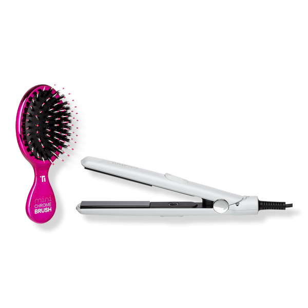 Tiri Pro To-Go Flat Iron & Mini Chrome Brush Set #1
