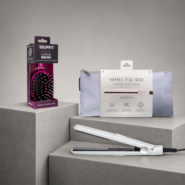 Tiri Pro To-Go Flat Iron & Mini Chrome Brush Set #2