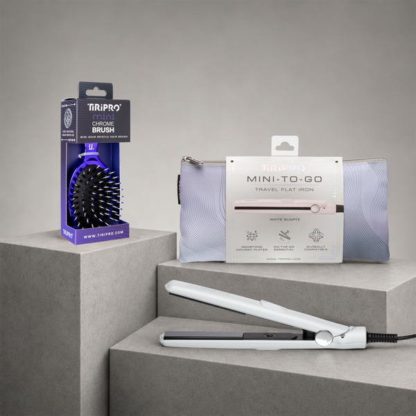 Tiri Pro To-Go Flat Iron & Mini Chrome Brush Set #2
