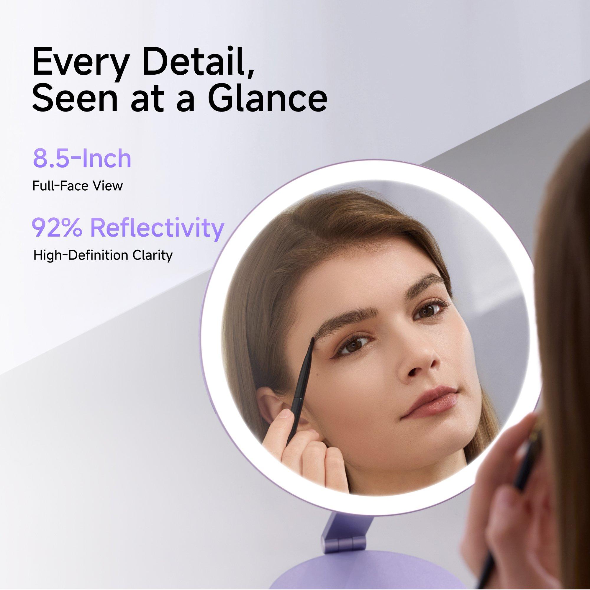 Зеркало для макияжа с подсветкой Laifen Glowy Vanity, цвет: Фиолетовый — фото 7
