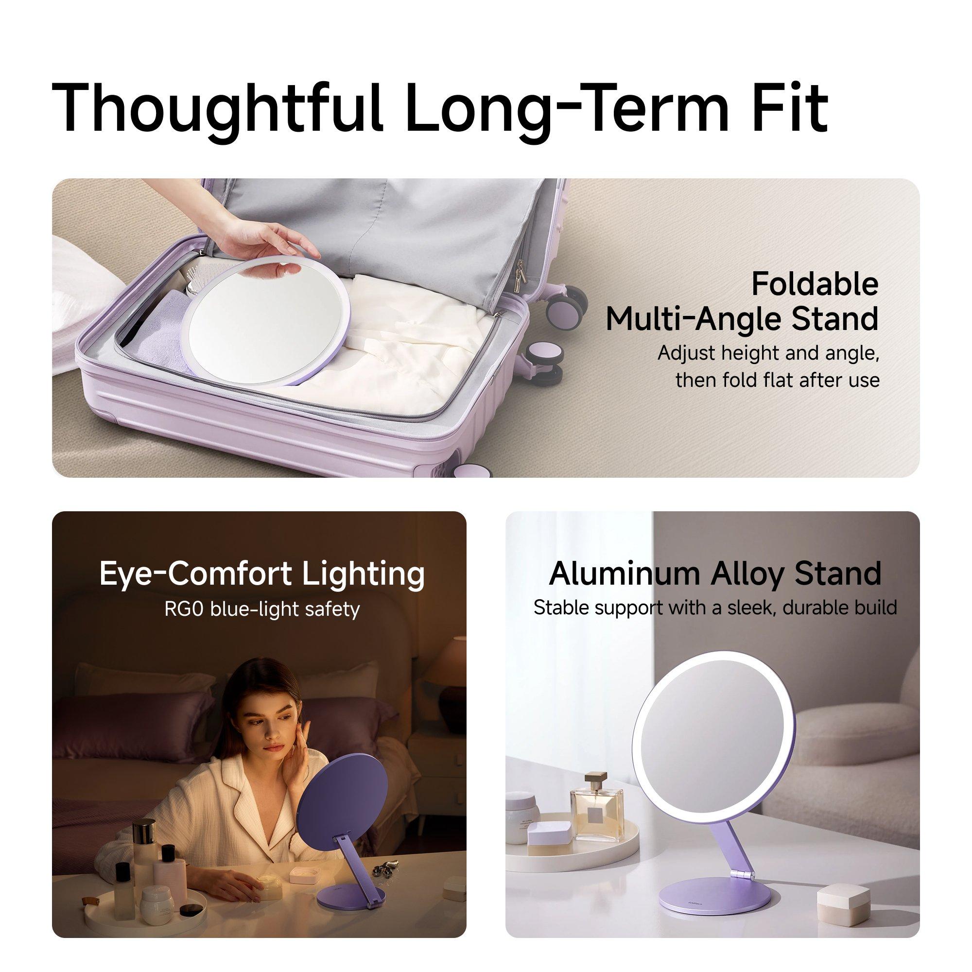 Зеркало для макияжа с подсветкой Laifen Glowy Vanity, цвет: Фиолетовый — фото 9