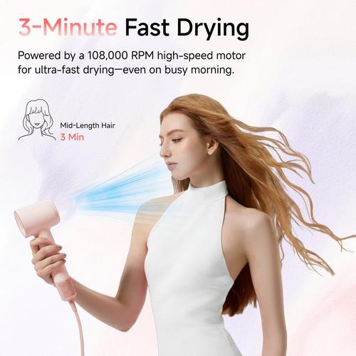 Laifen - Pink SE2 High-Speed Hair Dryer + 3 Magnetic Nozzles