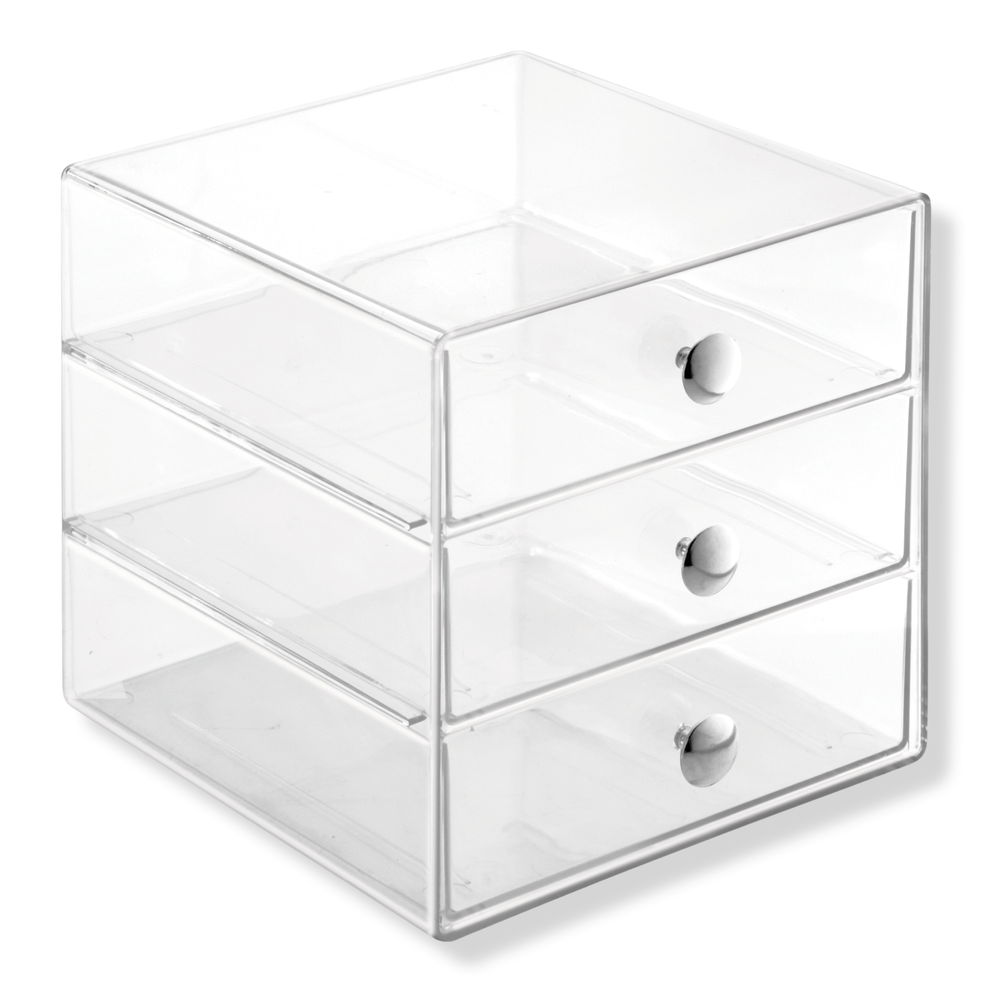 iDesign 3-Clear Plastic Drawers Stackable Makeup Organizer #1