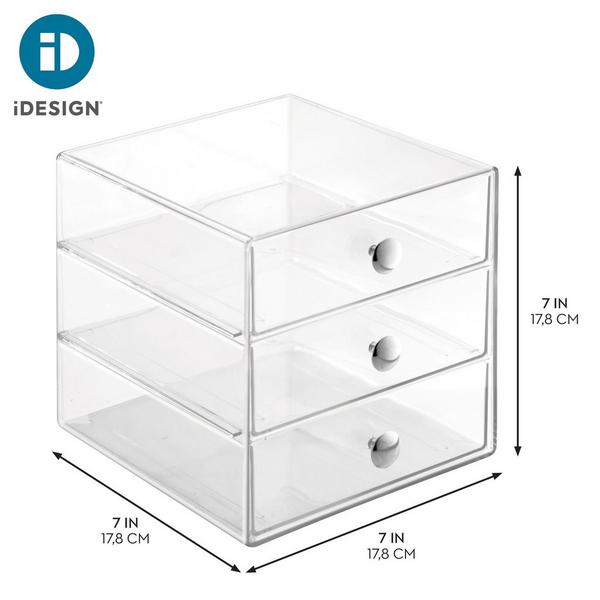 iDesign 3-Clear Plastic Drawers Stackable Makeup Organizer #3