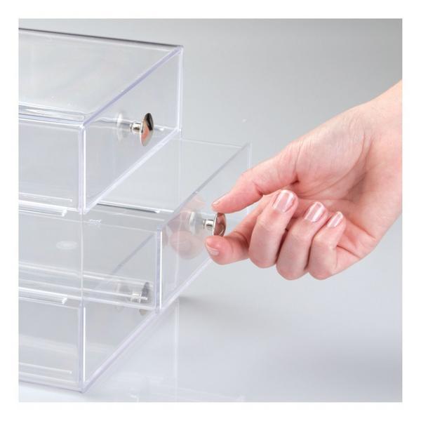 iDesign 3-Clear Plastic Drawers Stackable Makeup Organizer #4