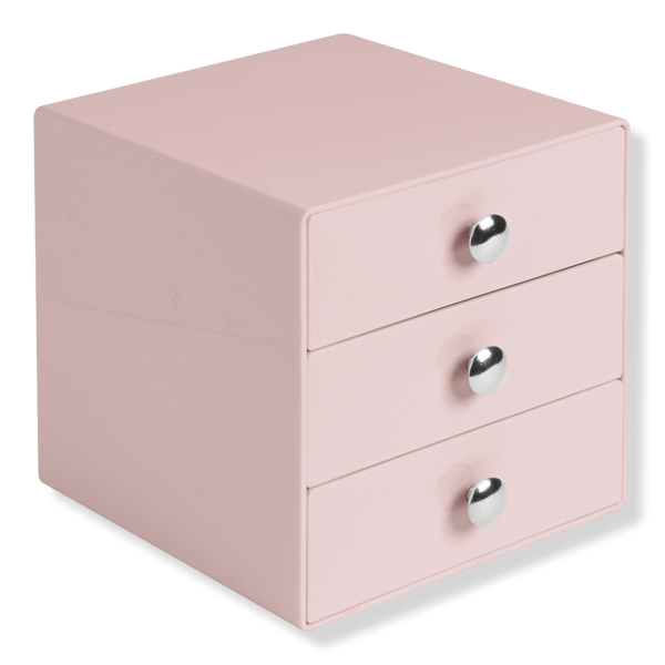 iDesign Stackable 3-Drawer Vanity Makeup Organizer - Aqua #1