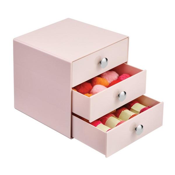 iDesign Stackable 3-Drawer Vanity Makeup Organizer - Aqua #2
