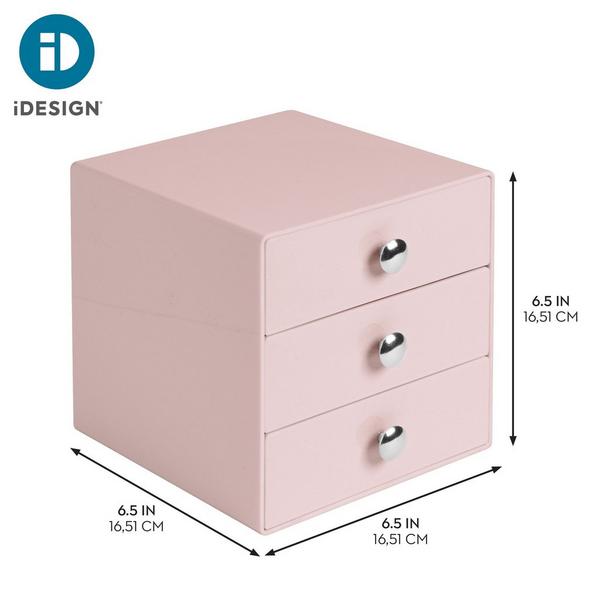 iDesign Stackable 3-Drawer Vanity Makeup Organizer - Aqua #3