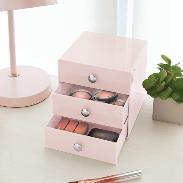 iDesign Stackable 3-Drawer Vanity Makeup Organizer - Aqua #6