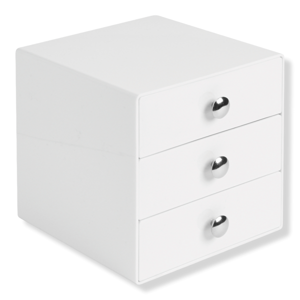 iDesign Stackable 3-Drawer Vanity Makeup Organizer - Aqua #1