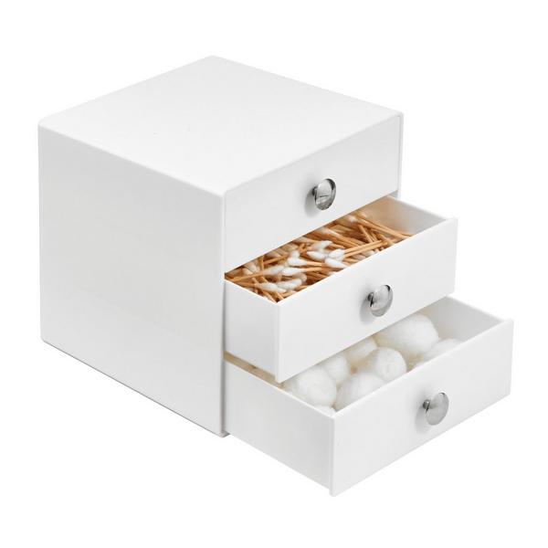 iDesign Stackable 3-Drawer Vanity Makeup Organizer - Aqua #2