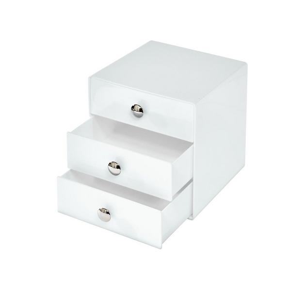 iDesign Stackable 3-Drawer Vanity Makeup Organizer - Aqua #3