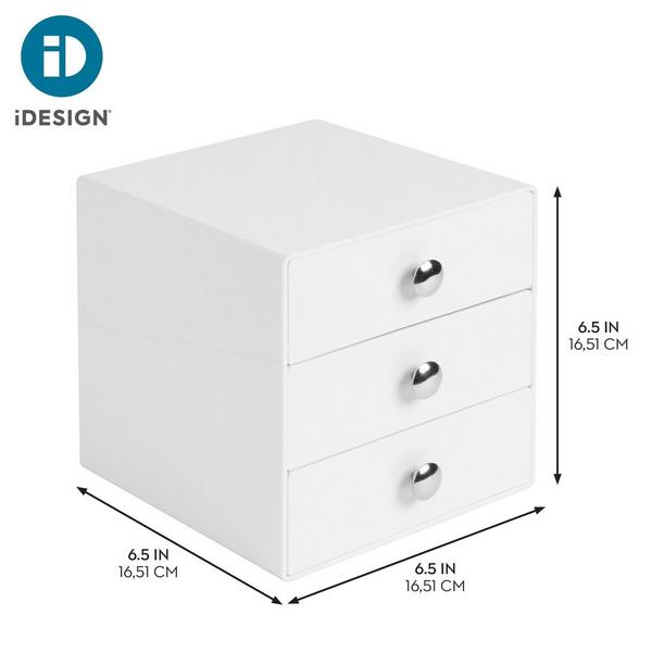 iDesign Stackable 3-Drawer Vanity Makeup Organizer - Aqua #4