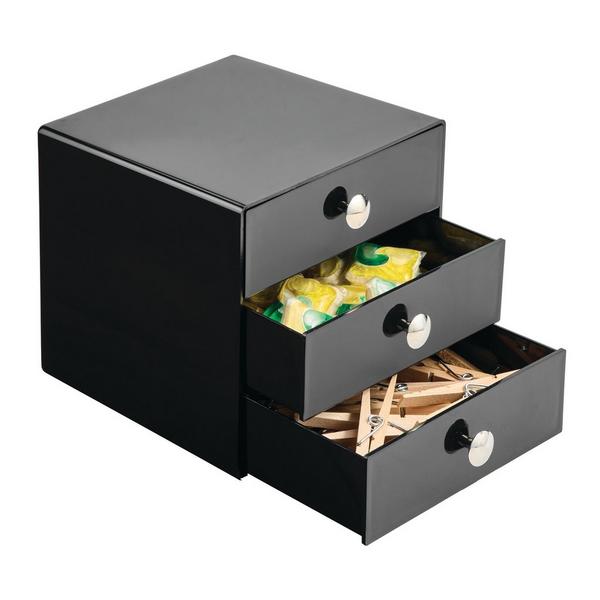iDesign Stackable 3-Drawer Vanity Makeup Organizer - Aqua #2