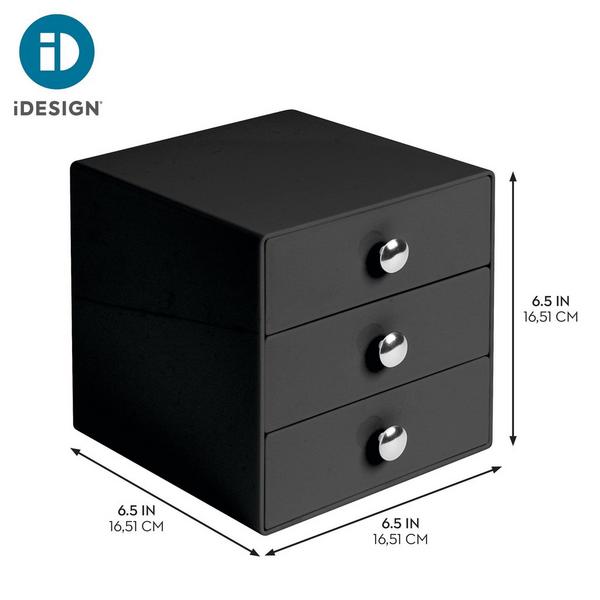 iDesign Stackable 3-Drawer Vanity Makeup Organizer - Aqua #3