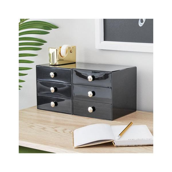 iDesign Stackable 3-Drawer Vanity Makeup Organizer - Aqua #7