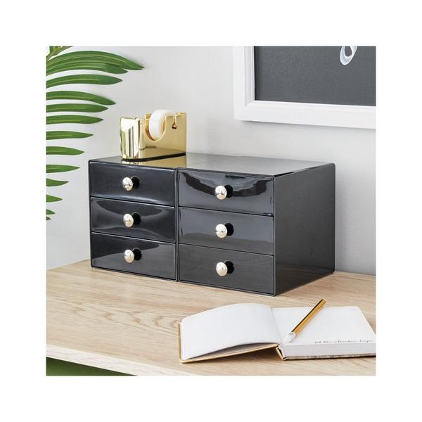 iDesign Stackable 3-Drawer Vanity Makeup Organizer - Aqua #8