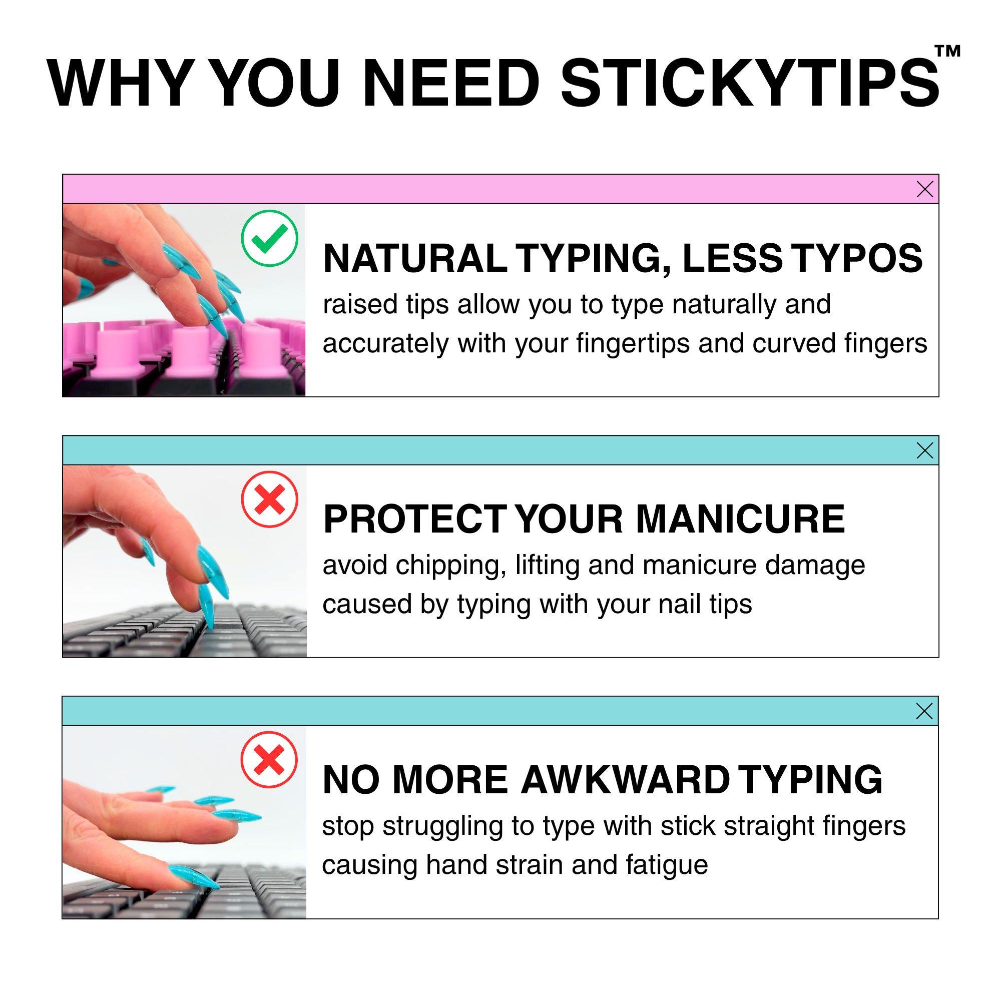 Наклейки для клавиатуры для длинных ногтей Tippy Type StickyTips — фото 6