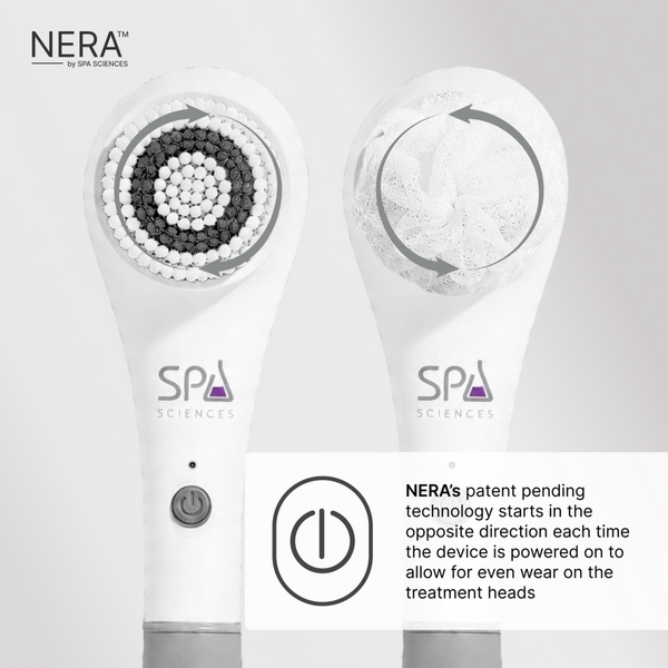 Spa Sciences NERA Rechargeable Waterproof Powered Shower Brush with 4 Heads & Antimicrobial Bristles #5