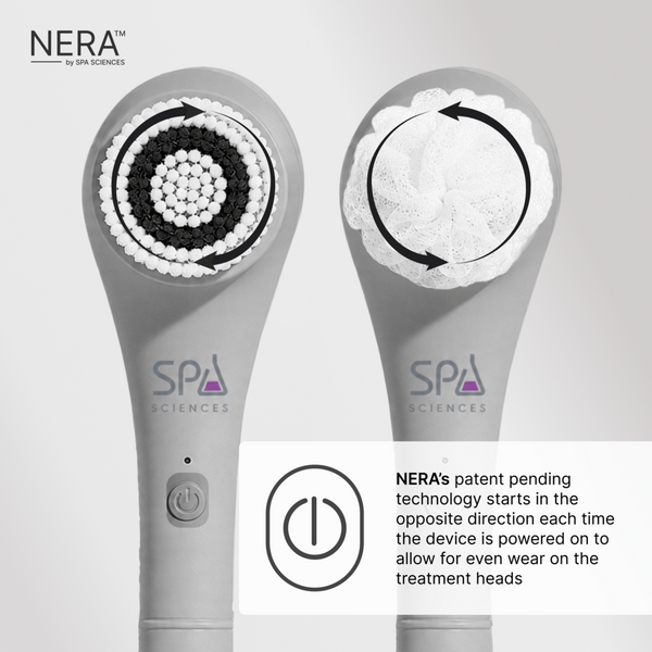 Spa Sciences NERA Rechargeable Waterproof Powered Shower Brush with 4 Heads & Antimicrobial Bristles #5