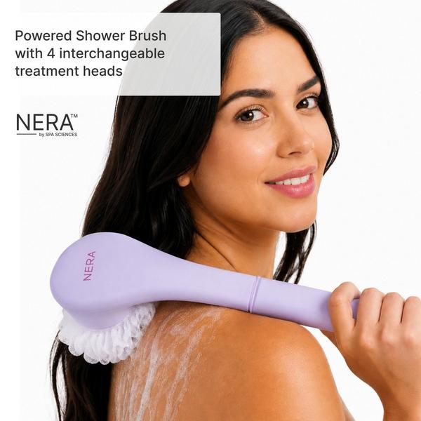 Spa Sciences NERA Rechargeable Waterproof Powered Shower Brush with 4 Heads & Antimicrobial Bristles #2