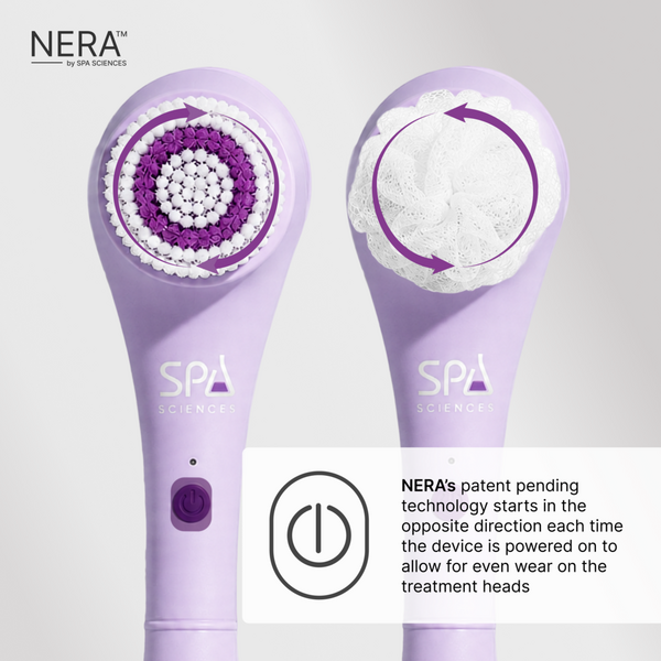 Spa Sciences NERA Rechargeable Waterproof Powered Shower Brush with 4 Heads & Antimicrobial Bristles #5