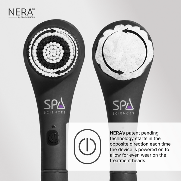 Spa Sciences NERA Rechargeable Waterproof Powered Shower Brush with 4 Heads & Antimicrobial Bristles #5