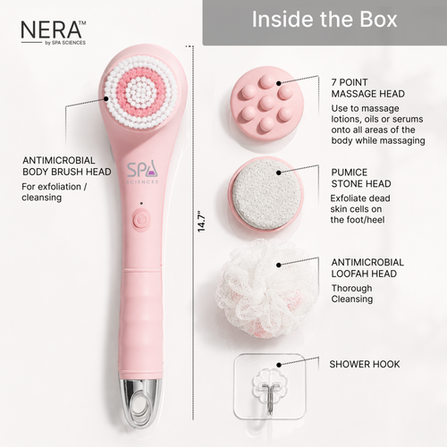 Spa Sciences - Pink NERA Power Shower Brush | Ulta Beauty
