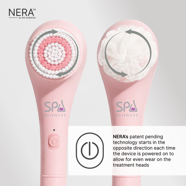 Spa Sciences NERA Rechargeable Waterproof Powered Shower Brush with 4 Heads & Antimicrobial Bristles #5