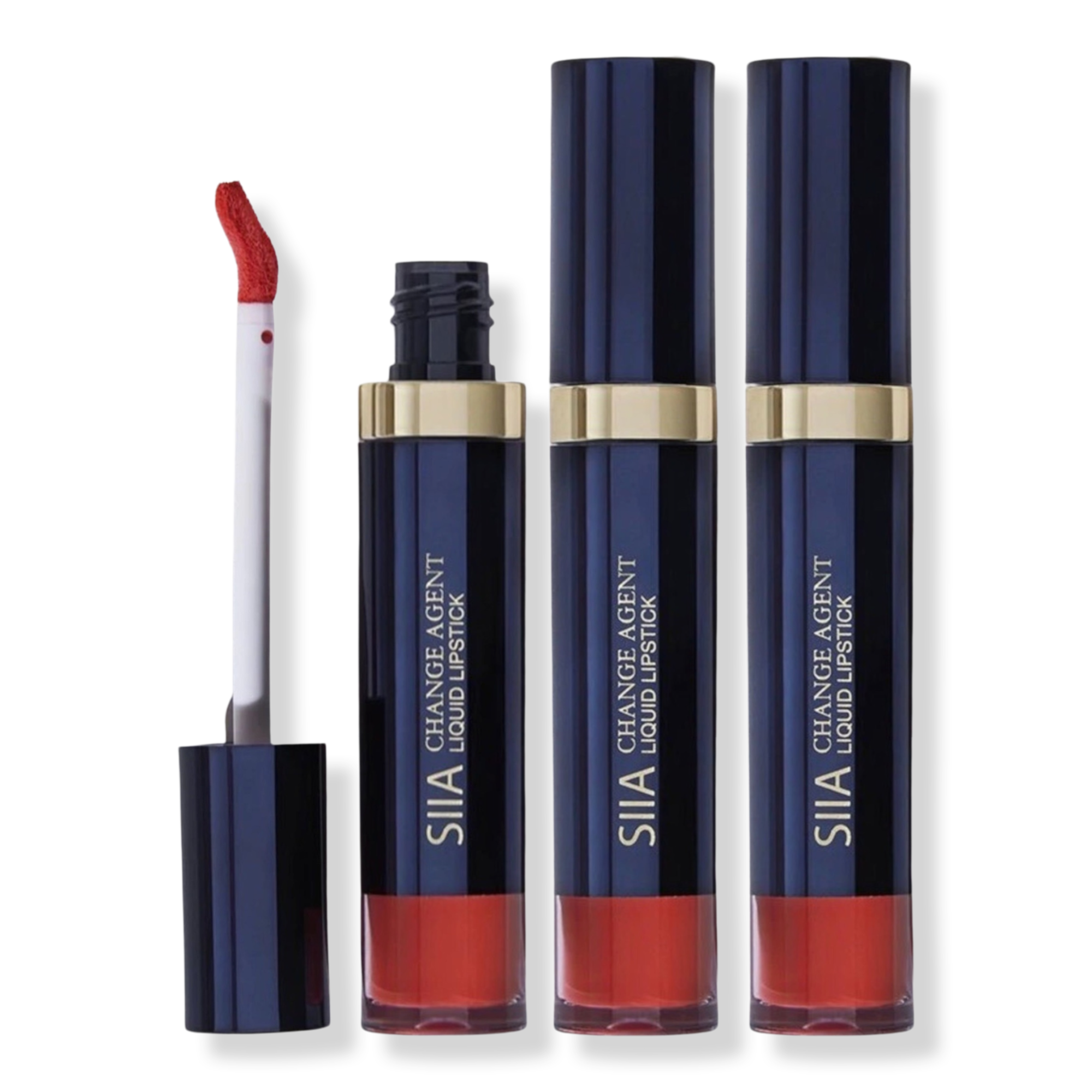 Набор из 3 стойких матовых жидких помад SIIA Cosmetics Change Agent, цвет: Красный