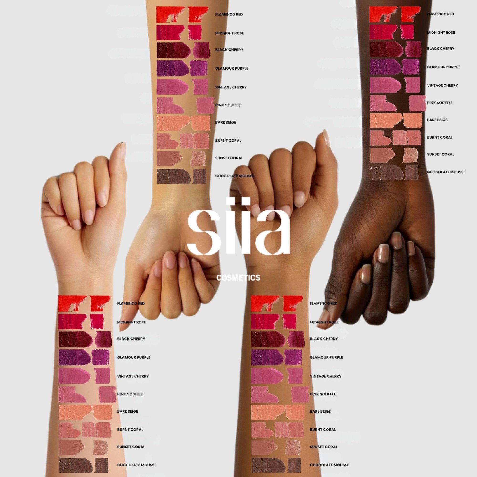 Набор из 3 стойких матовых жидких помад SIIA Cosmetics Change Agent, цвет: Красный — фото 5