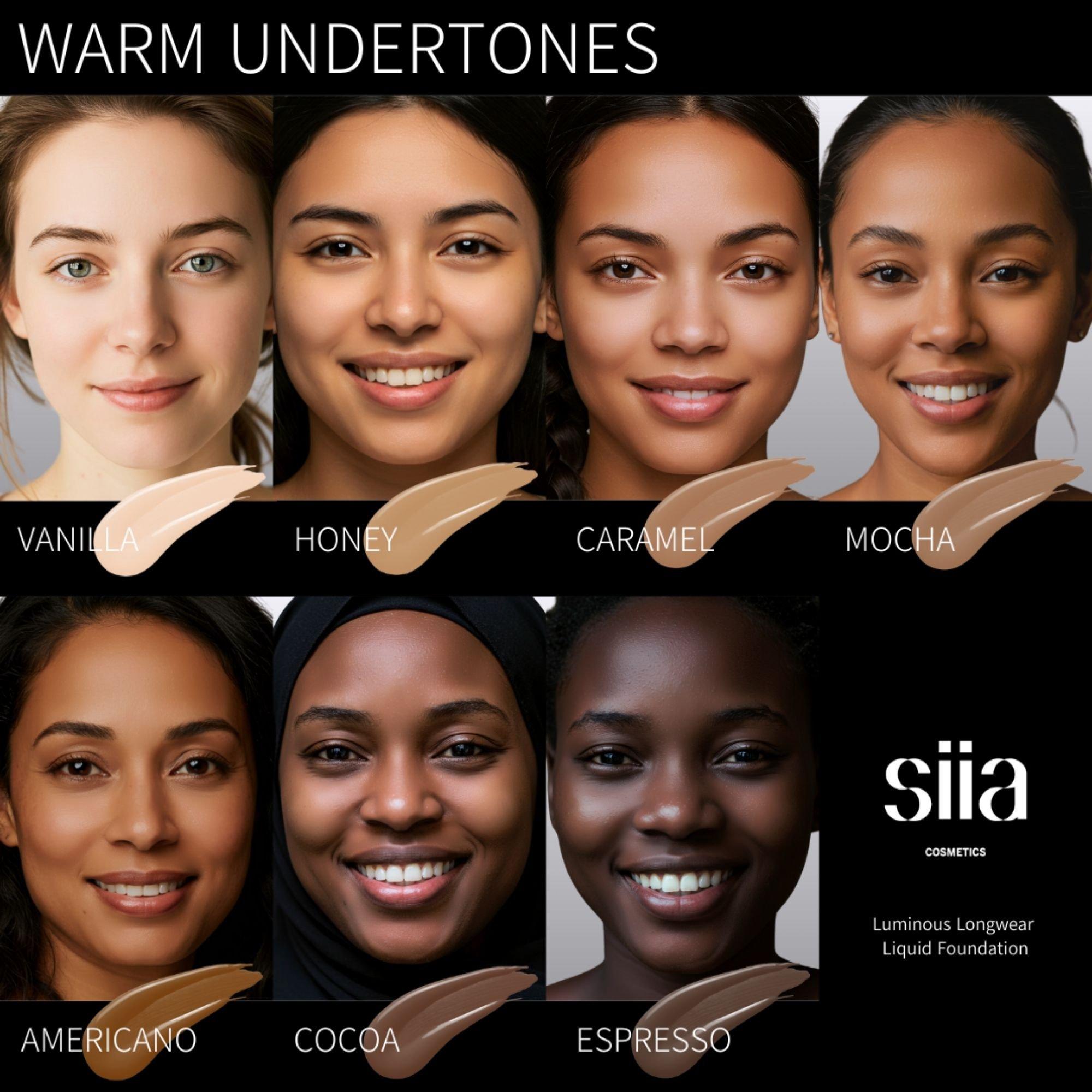 Стойкая жидкая тональная основа с сиянием Siia Cosmetics Luminous Longwear, цвет: Americano — фото 5