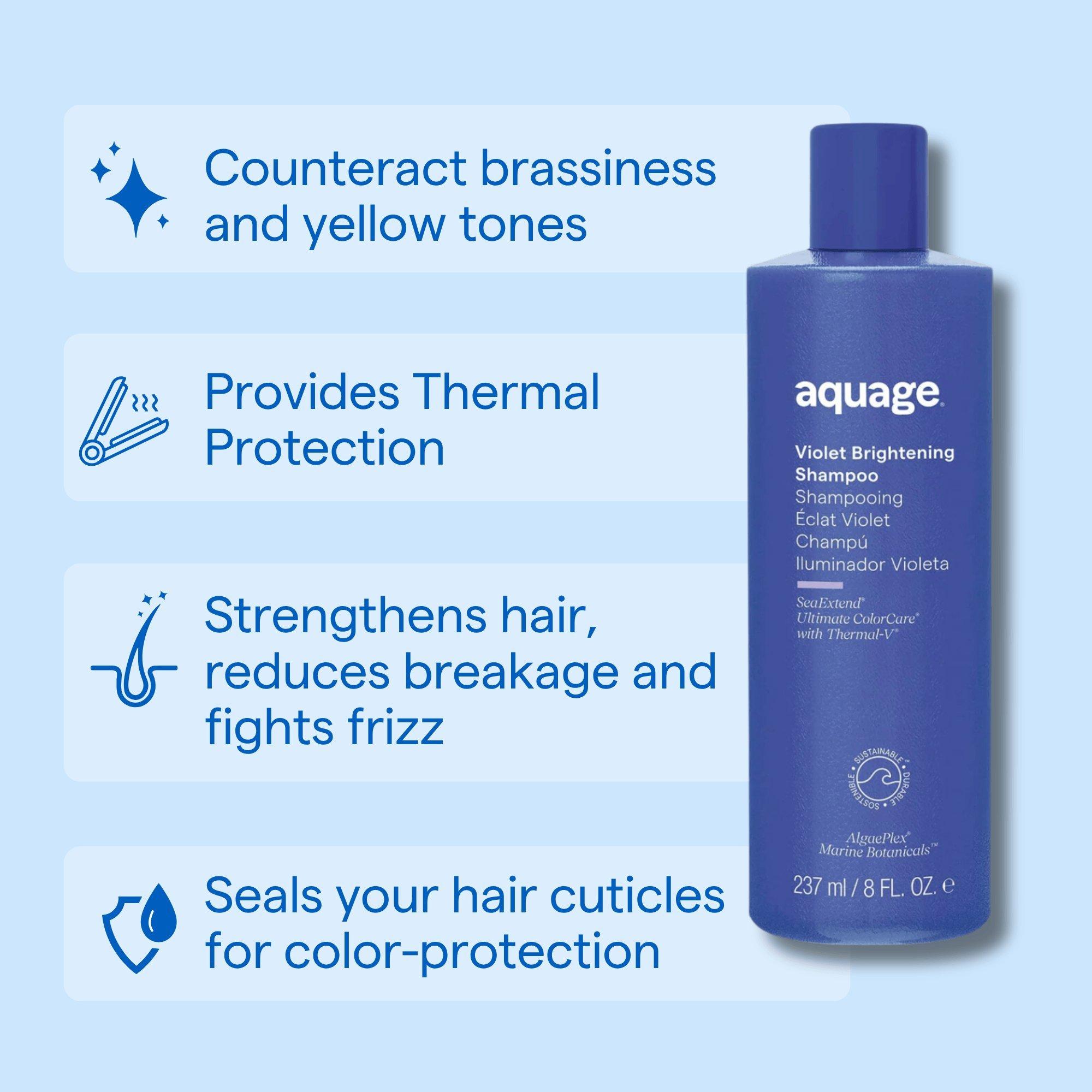 Фиолетовый осветляющий шампунь Aquage Violet Brightening — фото 3