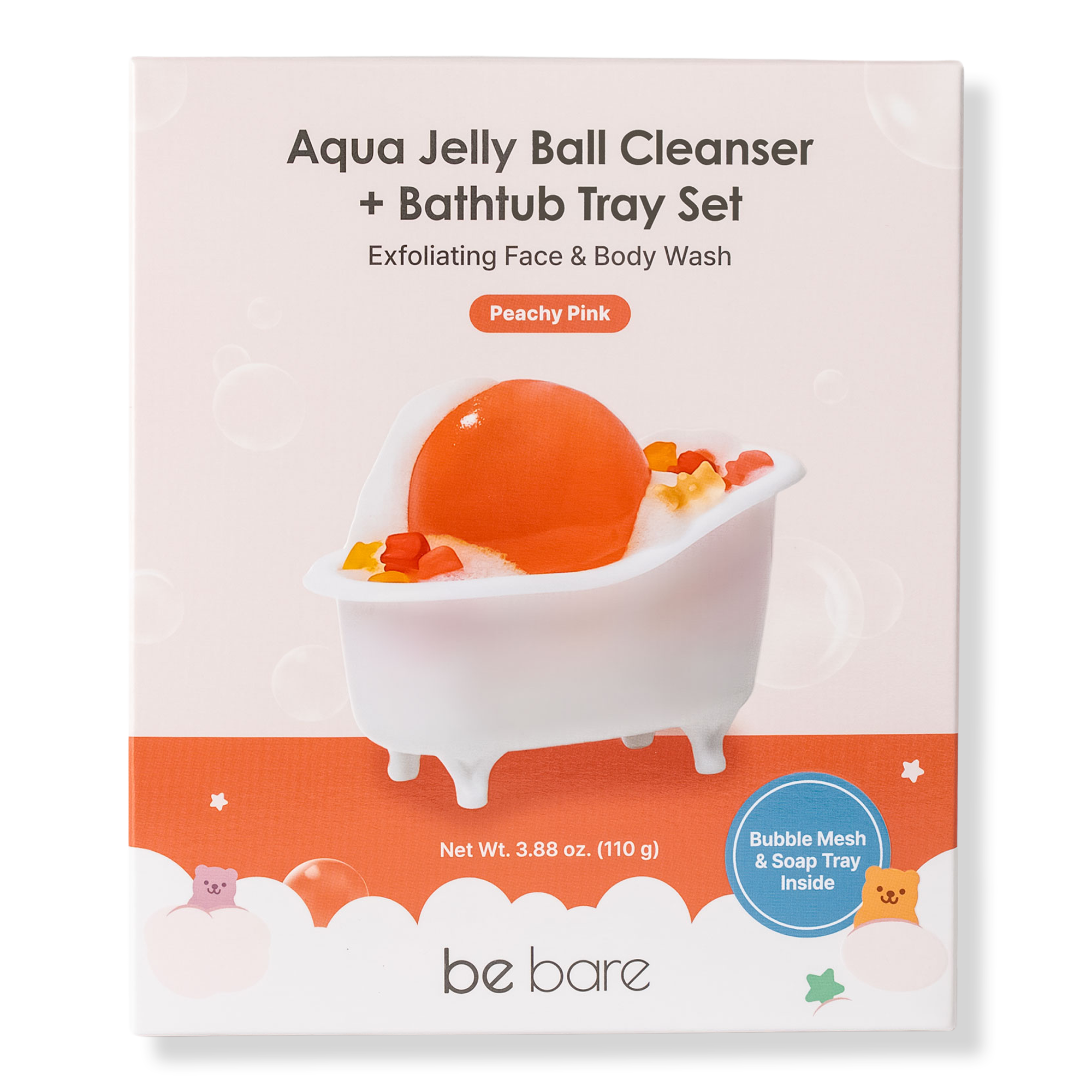 Очищающее желе-шарики be bare Aqua Jelly Ball, Peachy Pink — фото 1