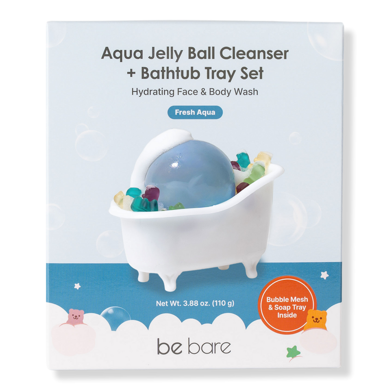 3H BEAUTY AQUA & GEL セット be bare - Bathtub Tray Set Aqua Jelly Ball Cleanser - Fresh Aqua