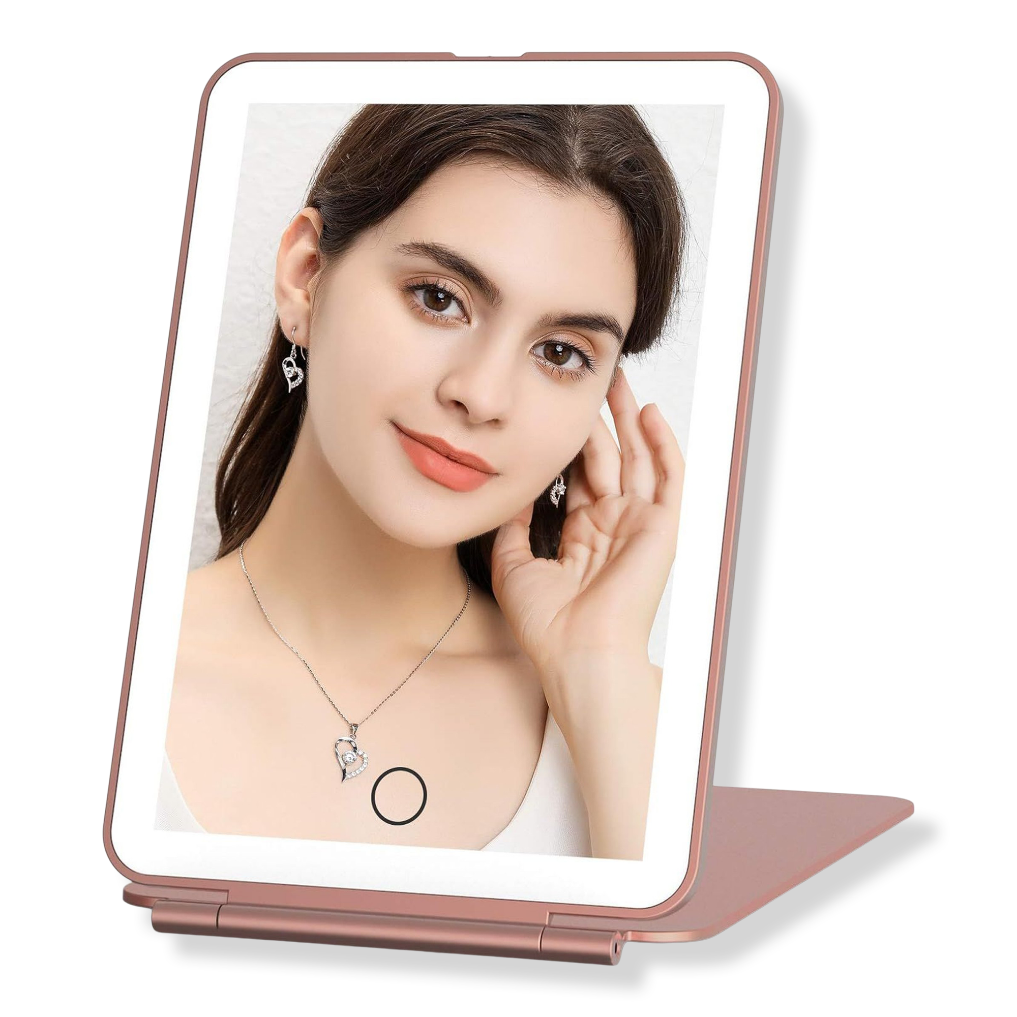 FASCINATE Rechargeable Travel Makeup Mirror, цвет: Розовое золото — фото 1