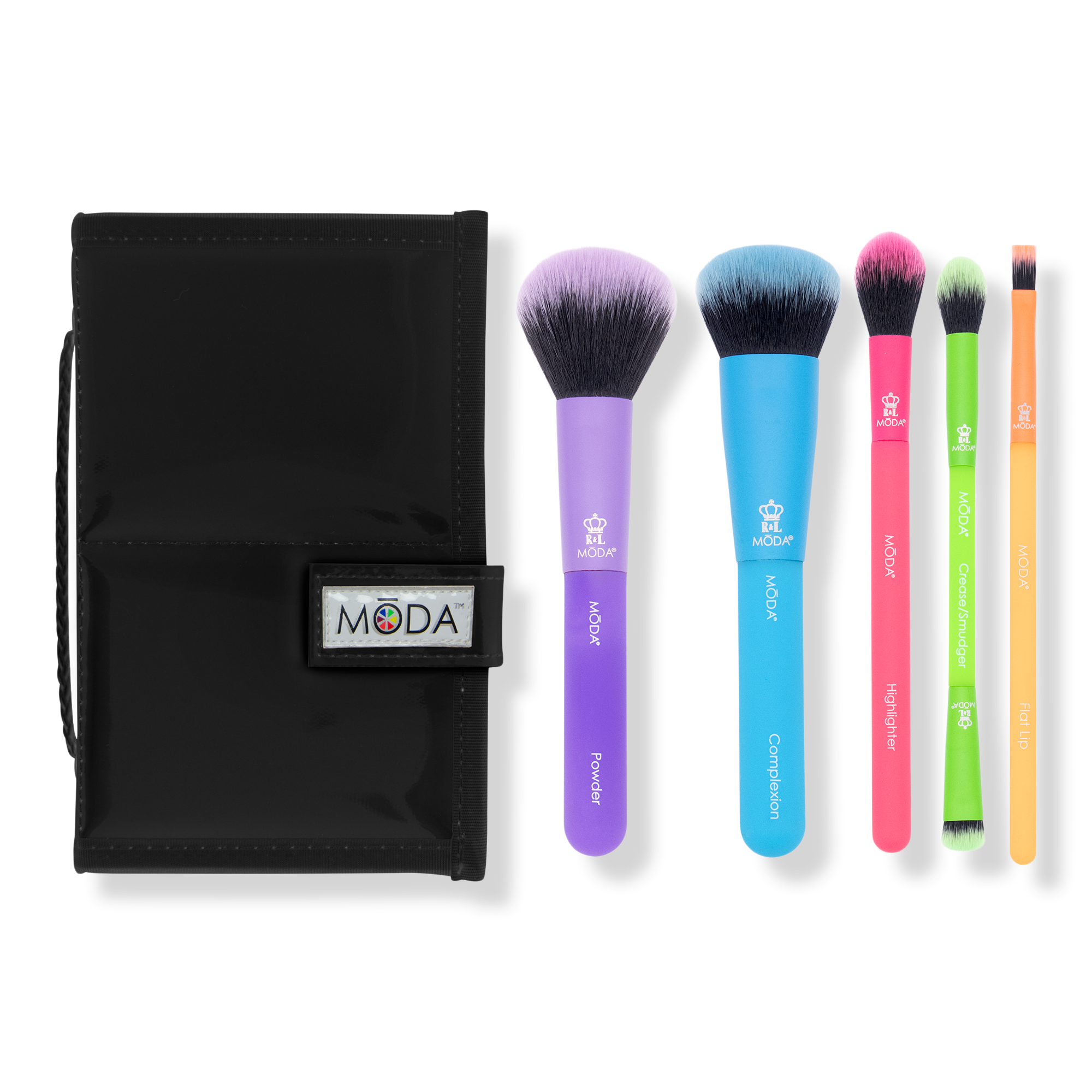 Набор кистей для макияжа лица Mōda Totally Electric Complete Face Flip — фото 1
