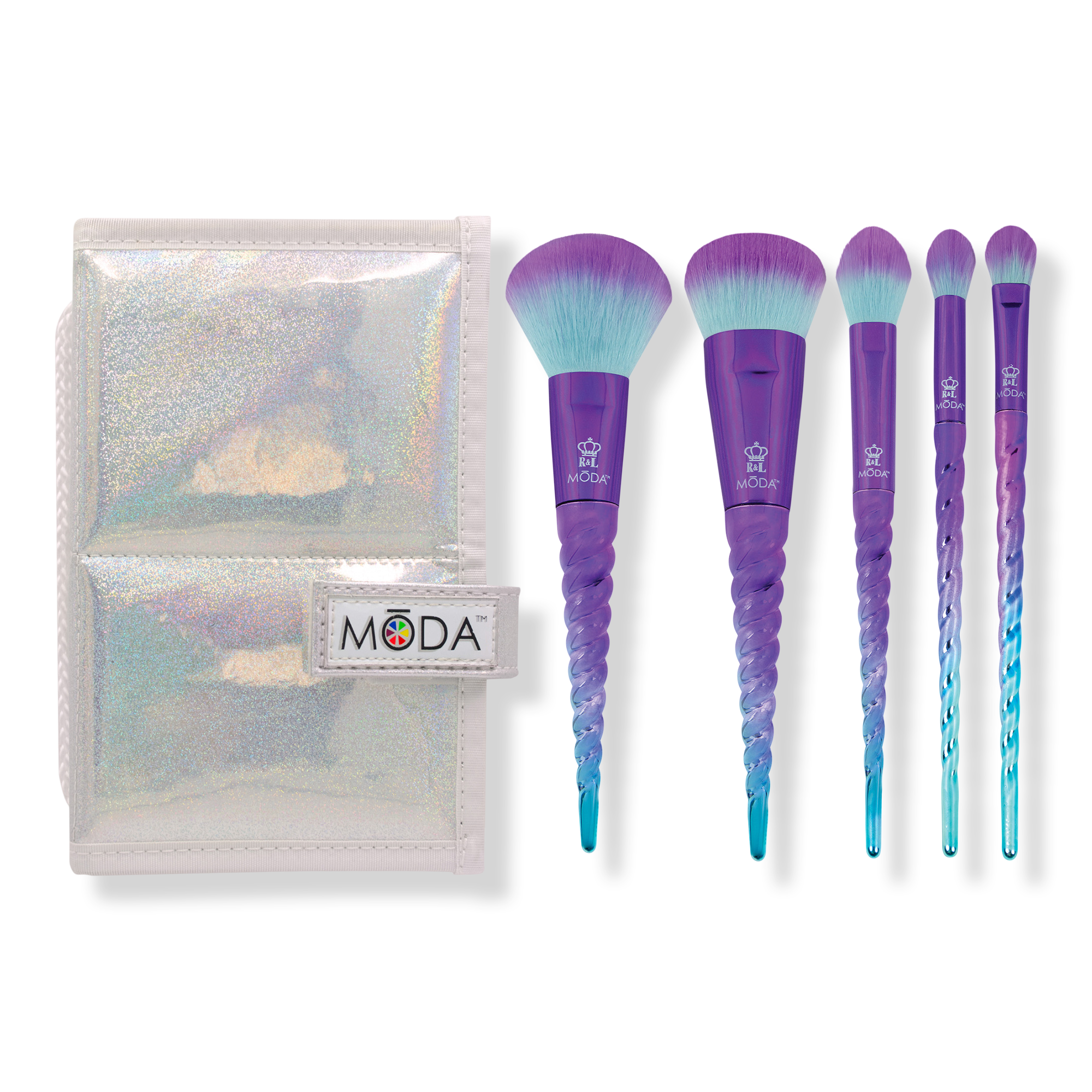 Набор кистей для макияжа Mōda Mythical Celestial Blue Flip — фото 1